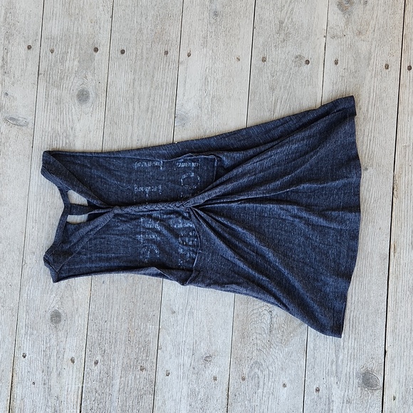 I Hate Mondays Braided Racerback Graphic Tank Gray & White - Size Medium - Picture 3 of 5